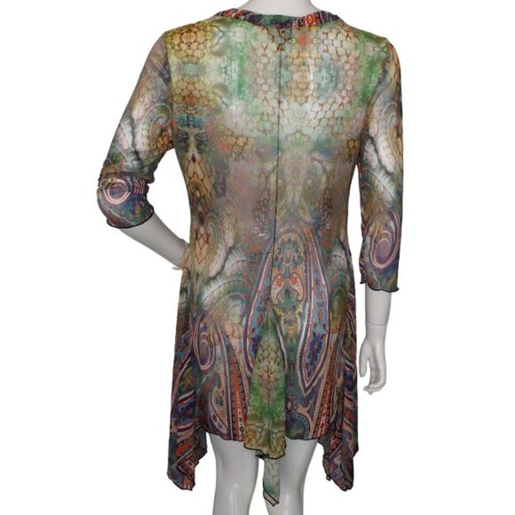 COCO + CARMEN Dress, S/M, Mesh,Color Snake/Paisley Print, Asymmetrical/Sharkbite - Picture 7 of 12